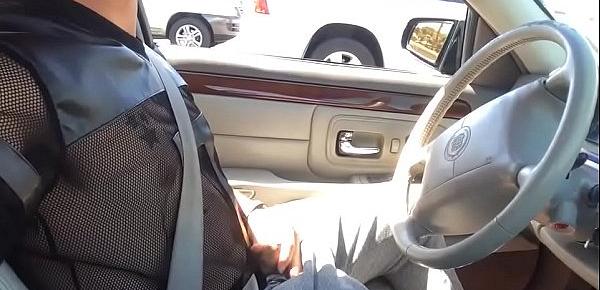  Man caught jerking off in the car